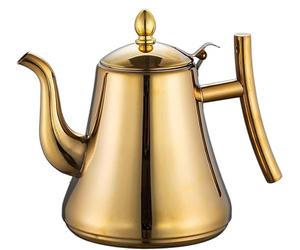 Théière De Cuisine en Acier Inoxydable avec Filtre À Infuseur Et Couvercle, 1L/1.5L/2L Bouilloire À Induction, Theiere INOX, Théière À Feuilles De Thé en Vrac pour Cuisinière