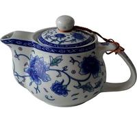 Théière - design classique - 500 ml - bleu et blanc - porcelaine