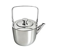 Théière en acier bouillante en métal de 1,3 l avec poignée et infuseur | Bouilloire à infusion en métal pour voyage, cuisine, maison, restaurant, appartement, camping, bureau