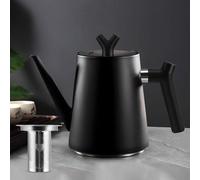 Théière en acier inoxydable à double paroi Unyqoos®, avec filtre intégré et filtre amovible, bec verseur anti-goutte, capacité de 1,5 L – idéale pour le thé et le café