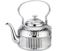 Théière en acier inoxydable de 1,8 l, couleur argent, avec filtre