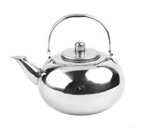 Théière en acier inoxydable poli miroir avec filtre intégré, bouilloire pour boissons chaudes, argent, 1 l (2 L)