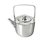 Théière en acier inoxydable Théière à de 1,3 l avec poignée E | Bouilloire pour voyage, cuisine, maison, restaurant, appartement, camping, bureau