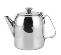 Théière en acier inoxydable, théière en métal bouilloire, cafetière théière bouilloire en acier inoxydable cruche d'eau froide bec court pour maison hôtel restaurant(850ml)