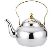 Théière en acier inoxydable Unyqoos® avec filtre – design moderne et minimaliste, finition miroir, compatible lave-vaisselle, large ouverture, adaptée aux plaques à gaz et à induction