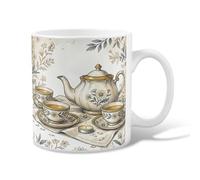 Théière en céramique - Tasse à café vintage élégante avec chrysanthème - Tasse à chocolat chaud avec poignée - Idéale pour les amis, la famille, les collègues, les enseignants, les couples, les