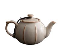 ThéIèRe En CéRamique Théière en céramique 265 ml, infuseur individuel avec filtre, format familial, format voyage.(Beige)