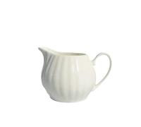 Théière en Céramique Théière en porcelaine fine, motif vertical blanc pur, bouilloire, pot à lait céramique, sucrier, cafetière(MILK JUG)