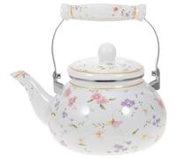 Théière en Émail Rétro 2,5 L pour Infusion sur Feu, Usage Maison | Grosse Capacité, Nettoyage Facile, Manipulation Sûre, Motifs Délicats, Surface Lisse, pour Infusion de Thé
