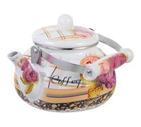 Théière en Émail Vintage 2,5 L pour Cuisson Gaz et Induction | Acier Inoxydable Émaillé, Poignée Isolante, Bec Verseur Large, Ébullition Rapide, Style Rétro Élégant Cuisine Style Aléatoire