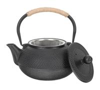 Théière en Fer Forgé 0,6 L Noire pour Chauffage D'eau | Service à Thé de Bureau, Poignée Froide au Toucher, Nettoyage Facile, Style Chinois Rétro, Usage Pratique