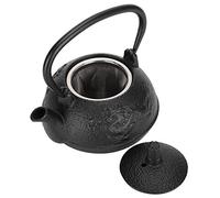 Théière en fonte 0.3L avec infuseur, service à thé japonais ensemble de théière japonaise en fonte sur la cuisinière théière noire en fonte pour père adulte