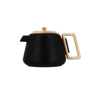 OGO Living - Théière en fonte Viggo 1000 ml Noire - Filtre inox, poignée et couvercle en bois