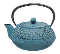 Secret de Gourmet – Théière en fonte Flower – Filtre inox amovible – 1 L – Bleu