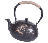 Théière en Fonte Tetsubin Vintage Infuseur, Fer Noir | Usage Maison, Poignée Confortable, Isolation Thermique, Nettoyage Facile, Style Japonerie Décoratif