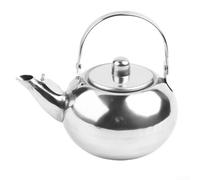 Théière en métal de qualité supérieure - 2 l - Filtre en acier inoxydable - Finition miroir - Pour bureau, maison, cuisine (1 l)