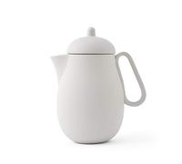 Théière en porcelaine avec infuseur thé en acier inoxydable, bec anti-gouttes, thé en vrac, thé à feuilles, 1 L, gris sable mat