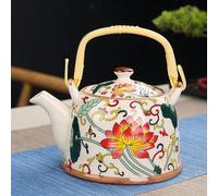 Théière en porcelaine avec passoire, haute capacité 900ML, service à thé traditionnel rétro en céramique