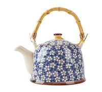 Théière en porcelaine d'os, théière en porcelaine de grande capacité 900 ml avec infuseur en acier inoxydable, théière en céramique florale de style chinois pour un usage domestique