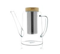 GUSTAVE Théière en verre borosilicate bouchon bois 1.2 L OGO
