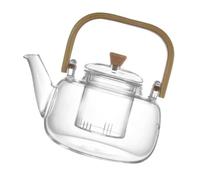 Théière en Verre 900ml avec Infuseur, Résistante à Chaleur, moderne | Design Transparent, Versement sans Éclaboussures, Mesure 16,5x13,5x7cm, pour Sachets Standards, Maison ou Cérémonie