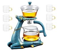 Théière en verre avec chauffage semi-automatique, capacité pour 6 tasses, de couleur blanche