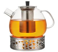Théière en verre avec filtre, capacité de 1,6 litre, transparente et adaptée aux sources de chaleur