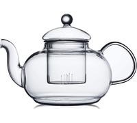 Théière en verre avec filtre, compatible avec les plaques de cuisson, capacité de 1200 ml, pour feuilles de thé en vrac