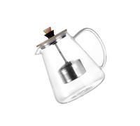 Théière en Verre avec Infuseur 750ml, Acier Inoxydable, Maison Bureau | Résistante à Haute Température, Écoulement Fluide, Poignée Bambou, Design Élégant, Capacité 750ml