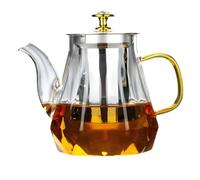 Théière en verre avec infuseur, théière en verre, 1000 ml, avec infuseur, résistante à la chaleur, anti-gouttes, pour thé noir, thé vert, thé aux fruits parfumé