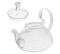 Théière en verre avec support pour infuseur à thé - Grande poignée - Transparente - 400 ml