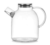 Théière En Verre Borosilicate 1800ml Avec Infuseur En Acier Inoxydable Et Passoire.Pichet Chaux Et Froid Résistant À La Chaleur Pour Le Jus De Café Au Thé.Leak Proof Spout Couvercle Durable Facile Pro