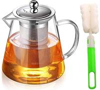 Théière en verre borosilicaté avec passoire 950ML, lavable au lave-vaisselle