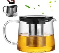 Théière en verre de 15 litres avec filtre pour les amateurs de thé - Théière en verre borosilicaté - Protection contre la surchauffe - Convient à différents types de thé - Service à thé avec filtre -