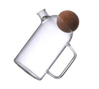 Théière en Verre Épais et Poignée Bouchon en Liège | Capacité 500ml, 800ml ou 1200ml, Résistance au Chaud Froid, pour Bureaux et Présents