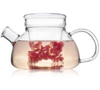 Théière en verre Unyqoos® avec filtre – 600 ml (3 à 4 tasses), en verre borosilicaté, résistante à la chaleur de -50 à 150 °C, avec insert en verre amovible, compatible avec les plaques à gaz et à ind