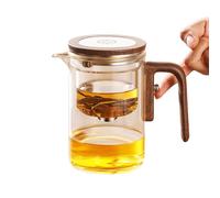 Théière Enchanti Magic Tea Pot avec contrôle de la pression et séparation de l'eau, manche en bois (600 ml, couleur bois)