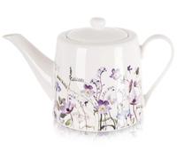 Théière et cafetière - Théière en porcelaine LOUKA - 1 litre - Motifs floraux