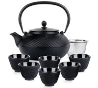 Théière fonte émaillée + 6 tasses 1 L