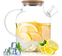 Théière Glaster 1800 ml, compatible avec les plaques de cuisson, transparente