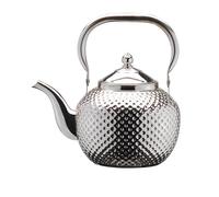 Théière inox 1,2L avec infuseur, martelé, poignée anti-brûlure - pour gaz et induction, 18,1x16,5x12,2cm Meoiruery