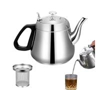 Theière Inox Avec Infuseur - 1,5L ThéIère En Acier Inoxydable Avec Filtre Amovible, Théière Avec Filtre Résistant À La Chaleur Pour Thé, Café, Bouilloire Induction Pour Infusion De Fruits, Herbes