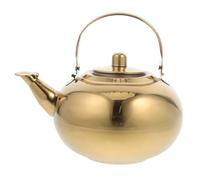 Théière Isotherme 1,8 L en Acier Inoxydable pour Thé et Café | Finition Dorée, Usage Bureau et Voyage, Extérieur Soigné, Récipient Isolé sans Doublure en Verre