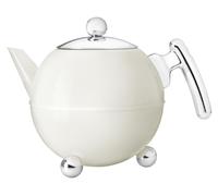 Théière isotherme à double paroi, modèle Bella Ronde, 1,2 litre, blanche