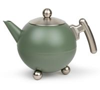 Théière isotherme à double paroi, modèle Bella Ronde, couleur vert armée, capacité 1,2 litre