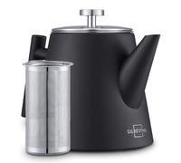 Théière isotherme avec filtre - 1 litre - Inox - Noir - Pour thé en vrac et sachets