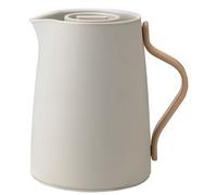 Théière isotherme de 1 litre, en acier inoxydable, avec poignée en bois de hêtre, couleur sable clair