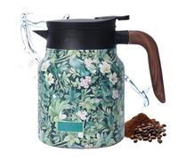 Théière isotherme vintage à motif floral - 1000 ml - Avec infuseur à thé - Avec motif floral vintage - Pour la maison, l'appartement (vert)