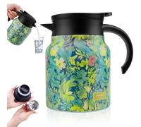 Théière isotherme vintage à motif floral, 1000 ml avec passoire à thé, carafe à café isotherme en acier inoxydable 316, théière isotherme pour la cuisine, la maison et l'appartement