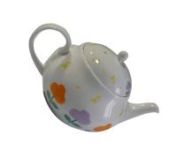 Théière Japonaise en Céramique 380ml, Ronde, Blanche, pour Salon de Thé | Surface Lisse et Ronde, Prise en Main Confortable, Facile à Nettoyer, Adaptée aux Salles de Réunion